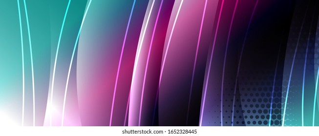 Fondo de onda abstracta de cristal brillante. Efecto de línea de movimiento dinámico. Ilustración vectorial para papel tapiz, pancarta, fondo, tarjeta, ilustración del libro, página de inicio