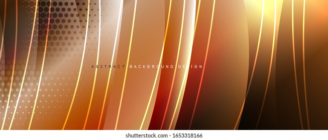 Shining glass abstract wave background. Dynamic motion line effect. Vector Illustration For Wallpaper, Banner, Background, Card, Book Illustration, landing page
