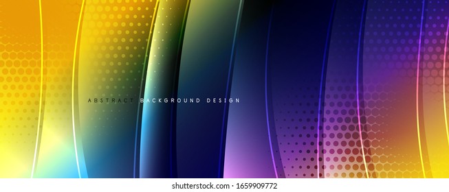 Shining glass abstract wave background. Dynamic motion line effect. Vector Illustration For Wallpaper, Banner, Background, Card, Book Illustration, landing page