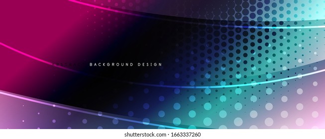 Abstrakter glänzender Wellenhintergrund. Dynamischer Bewegungszeileneffekt. Vektorillustration-Illustration für Bildschirmhintergrund, Banner, Hintergrund, Karte, Buchillustration, Landungsseite