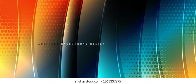 Shining glass abstract wave background. Dynamic motion line effect. Vector Illustration For Wallpaper, Banner, Background, Card, Book Illustration, landing page