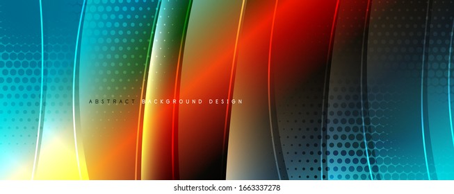 Shining glass abstract wave background. Dynamic motion line effect. Vector Illustration For Wallpaper, Banner, Background, Card, Book Illustration, landing page