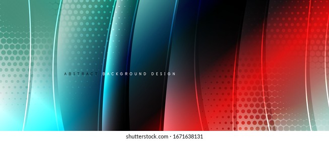 Shining glass abstract wave background. Dynamic motion line effect. Vector Illustration For Wallpaper, Banner, Background, Card, Book Illustration, landing page