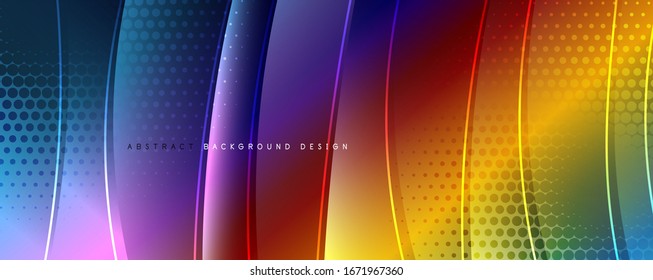 Shining glass abstract wave background. Dynamic motion line effect. Vector Illustration For Wallpaper, Banner, Background, Card, Book Illustration, landing page