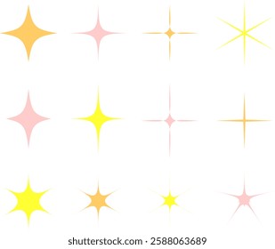 Shining glitter effect, shiny. Cartoon style.