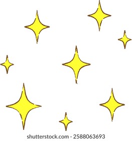 Shining glitter effect, shiny. Cartoon style.