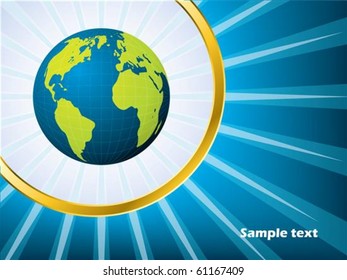 Shining globe in golden ring