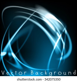 Shining glossy blue vector background. Abstract ice fresh frame