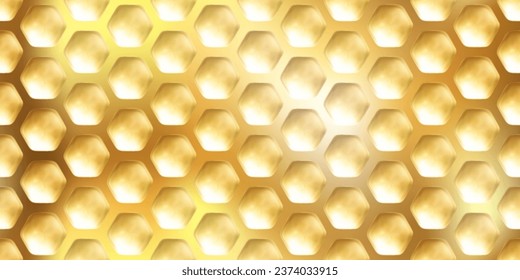 Brillante textura de bola de golf abstracta de oro. Patrón moderno y sin fisuras. Fondo geométrico lux deportivo. Ilustración del vector con malla de gradiente