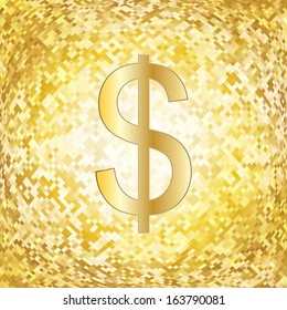 Shining gold background with dollar symbol