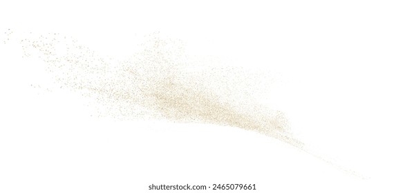 Shining gold dust. Small shiny dust particles fall chaotically on a transparent background. Christmas background. Powder scattering effect. Vector 10 EPS	