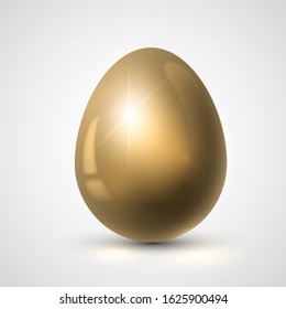 Shining golden egg, symbol of wealth and success, easter egg