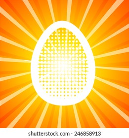 Shining golden egg. Vector