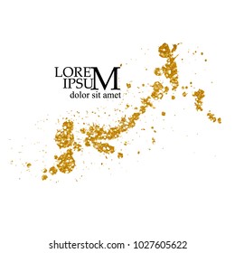 Shining golden glitter blots. Vector