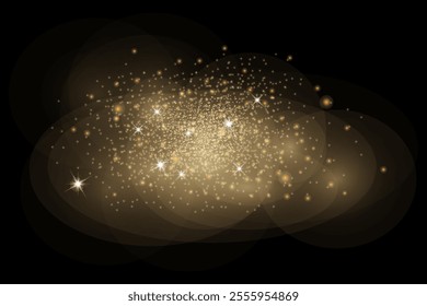 Shining golden glitters effect background