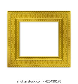 Shining golden Indian Photo frame, vector