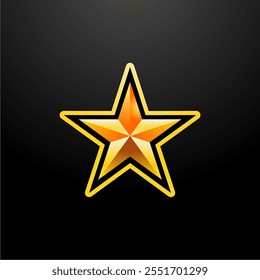 A Shining Golden Star with a Gradient Effect on a Black Background, Symbolizing Excellence and Achievement