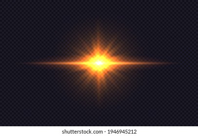 Shining golden star. Light Effect Bright Star, Christmas Star.