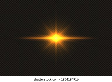 Shining golden star. Light Effect Bright Star, Christmas Star.
