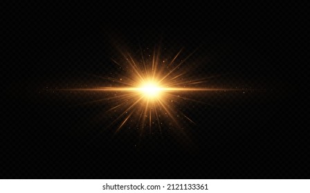 Estrella dorada brillante. Estrella brillante con efecto claro, Estrella navideña. La luz dorada brilla explota.