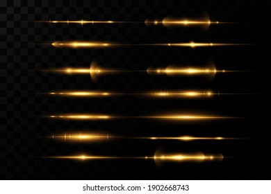 Shining golden stars isolated on black background. Effects, glare, lines, glitter, explosion, golden light. Vector illustration