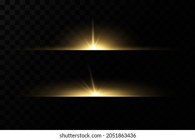 Shining golden stars isolated on black background. Effects, glare, glitter, explosion, golden light. Vector illustration
