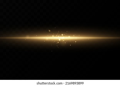 Shining golden stars isolated on black background. Effects, glare, lines, glitter, explosion, golden light. Vector illustration