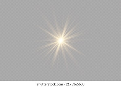 Shining golden stars isolated on black background. Effects, glare, lines, glitter, explosion, golden light. Vector illustration.Set. 