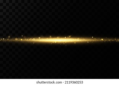 Shining golden stars. Light effects, glare, glitter, explosion, golden light. Vector illustration.Bright flash.