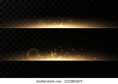 Shining golden stars. Light effects, glare, glitter, explosion, golden light. Vector illustration.Bright flash.