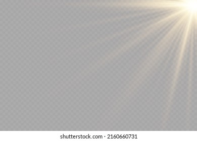 Shining golden stars. Light effects, glare, glitter, explosion, golden light. Vector illustration.