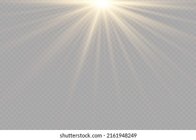 Shining golden stars. Light effects, glare, glitter, explosion, golden light. Vector illustration.