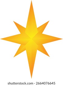 Brillante gradiente amarillo naranja brújula estrella