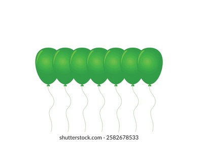Shining Green Balloons Vector Design