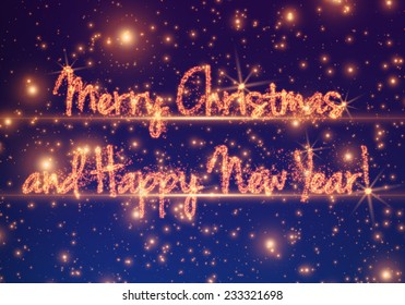 Shining greeting text on colorful background with backlight and glowing particles. Abstract vector background. Elegant shining background for you design. EPS 10