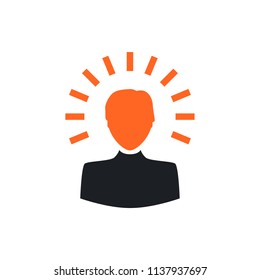 shining head vector icon