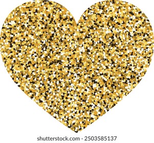Shining Heart, Glow heart, Golden heart shape particles, Glowing gold sparkling particles, heart of glitter light effect, Golden frame rectangle particles