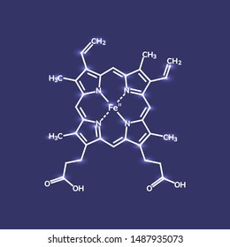 Shining Hemoglobin Haemoglobin Chemical Formula Stock Vector (Royalty ...