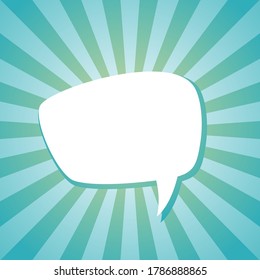 Shining hint. Quick tips, helpful tricks banner. Chat speech bubble on sunlight blue background. Help, idea or advice concept. Tint, quote, citation. Chat message, comment, messenger window