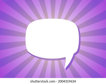 Shining hint. Quick tips, helpful tricks banner. Chat speech bubble on sunlight violet background. Help, idea or advice concept. Tint, quote, citation. Chat message, comment, messenger window