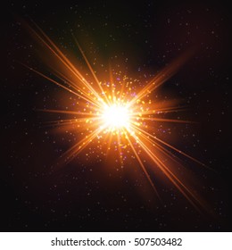 Shining Hot Cosmic Explosion of Star - Realistic Object. Cosmic Concept.