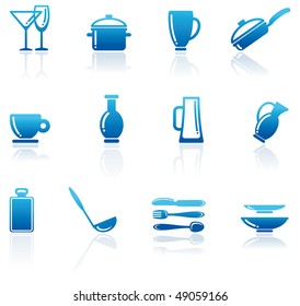 Shining icons of kitchen ware