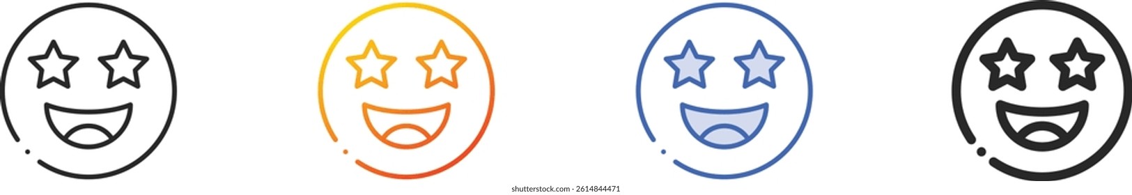 shining icon.Thin Linear, Gradient, Blue Stroke and bold Style Design Isolated On White Background