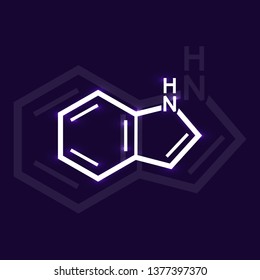 Shining indol vector icon on dark background