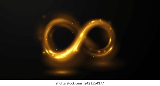 Shining infinity symbol light effect design Elegant sign, vector illustration