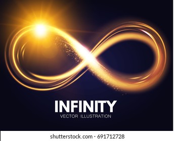 Shining Infinity Symbol. Transparent Sign. Vector illustration