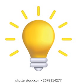 Leuchtende Lampe Leuchtmittel Zeichen Symbol Idee 3d realistische Render Vektorgrafik