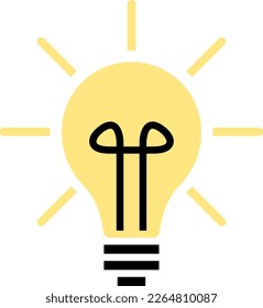 Shining Lamp Light Bulb Symbol Icon. Vector Image.