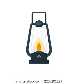 Shining lantern on isolated background, Vector illustration.