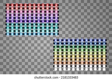 Shining led vector stripes, neon illumination on transparent background - Shutterstock ID 2181333483